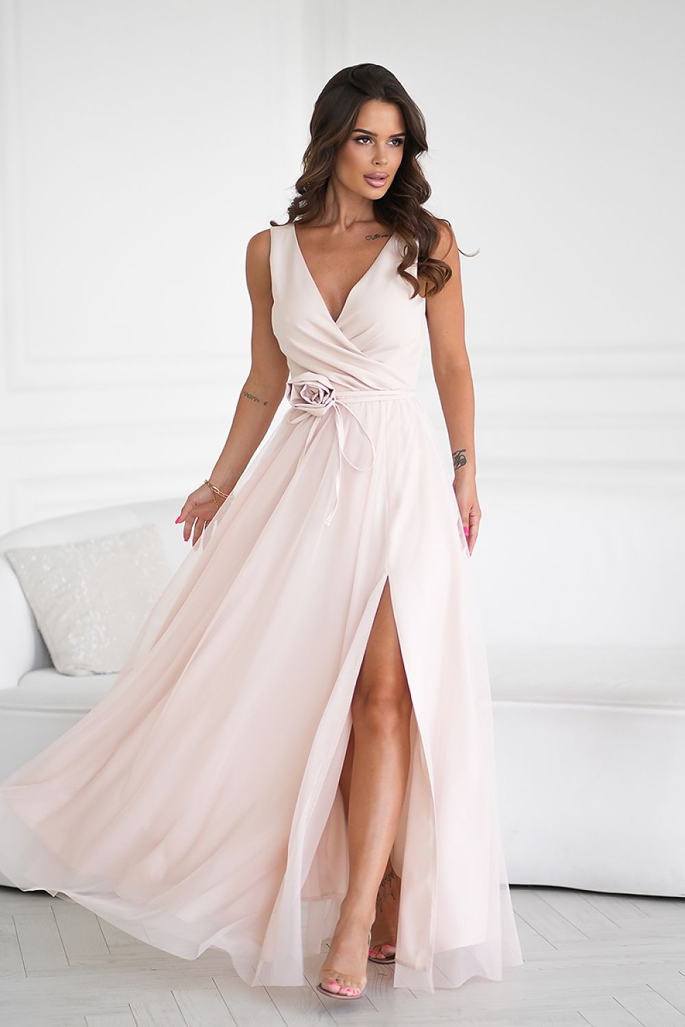 Langes Kleid Bicotone